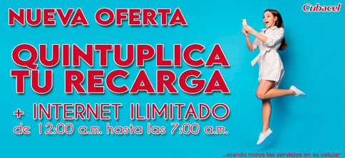 Quintuplica el saldo + Internet ilimitado