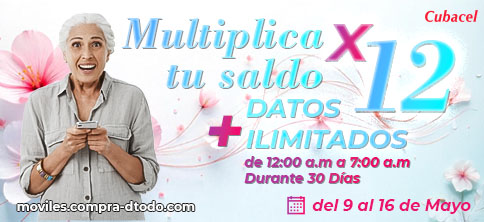 Multiplica tu recarga por 12 e Internet ilimitado de 12 a 7am